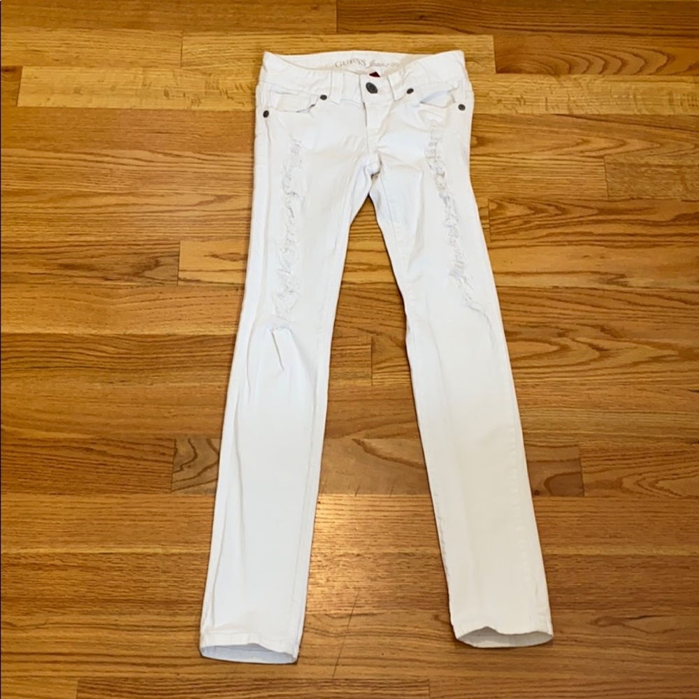 White ripped Guess Jeans